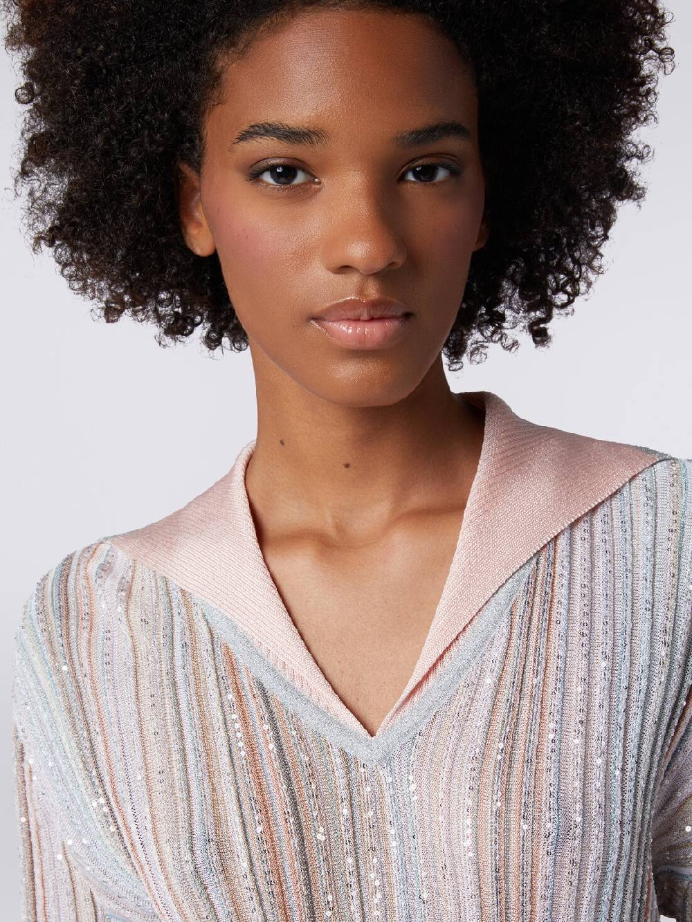 Missoni Top A Maniche Lunghe Con Righe Verticali E Paillettes