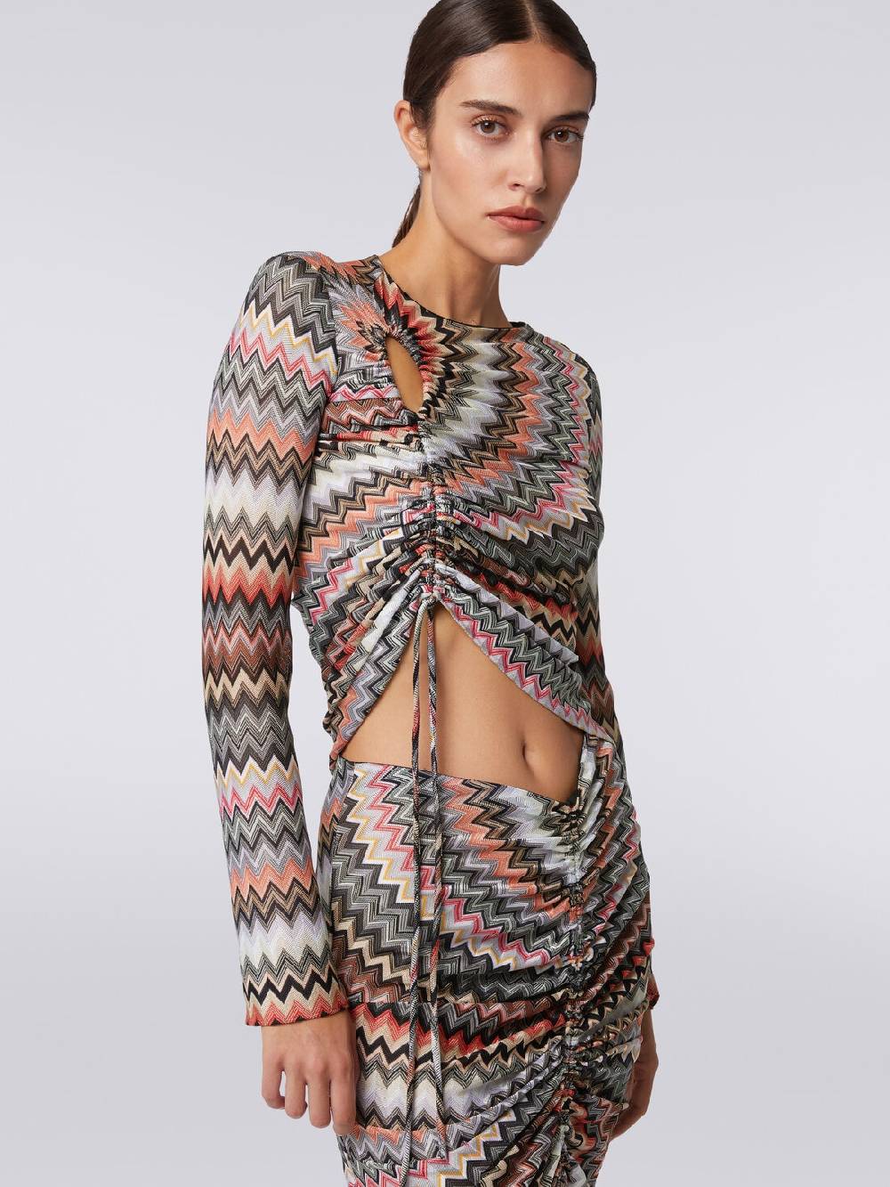 Missoni Top A Maniche Lunghe Zig Zag Con Arricciatura E Dettaglio Cut-out