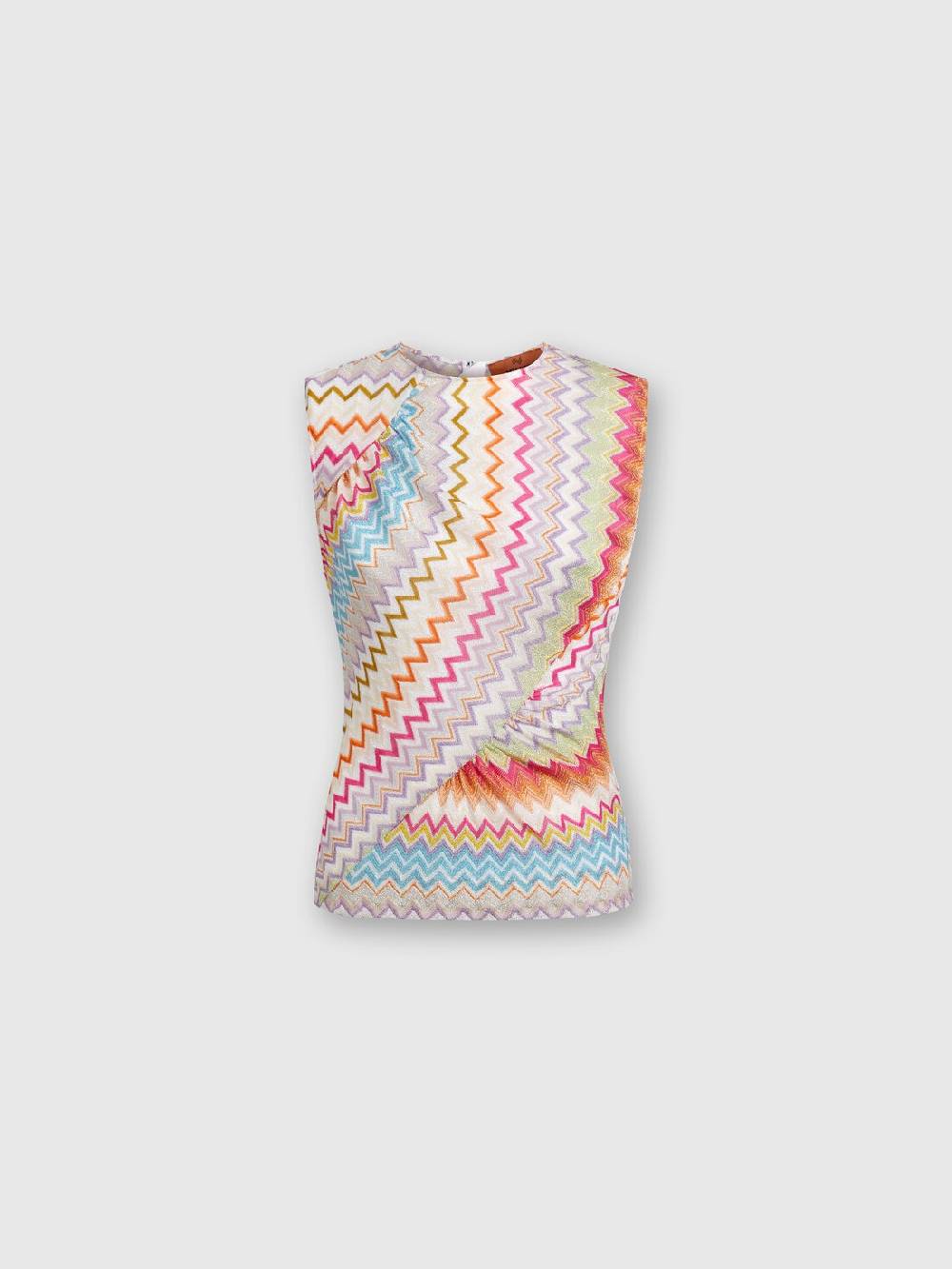 Missoni Top In Viscosa Zig Zag Lamé Con Arricciature