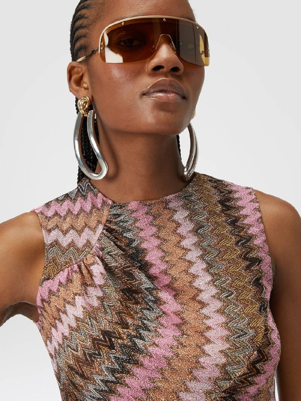 Missoni Top Senza Maniche In Misto Viscosa Zig Zag Lamé