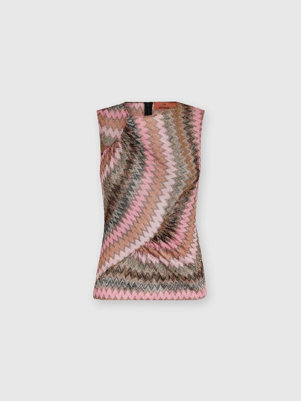 Missoni Top senza maniche in misto viscosa zig zag lamé