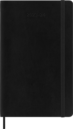Moleskine Agenda Classic 2023/2024 LargeGiornaliera, copertina morbida, 18 mesi, Nero