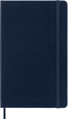 Moleskine Agenda Classic 2023/2024 LargeSettimanale, copertina rigida, 18 mesi, Blu Zaffiro