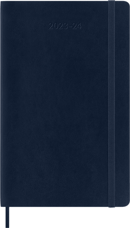 Moleskine Agenda Classic 2023/2024 LargeSettimanale, copertina morbida, 18 mesi, Blu Zaffiro