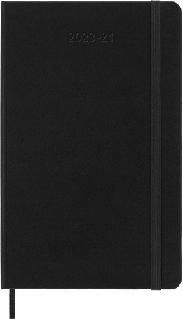 Moleskine Agenda Classic 2023/2024 LargeSettimanale Orizzontale, copertina rigida, 18 mesi, Nero