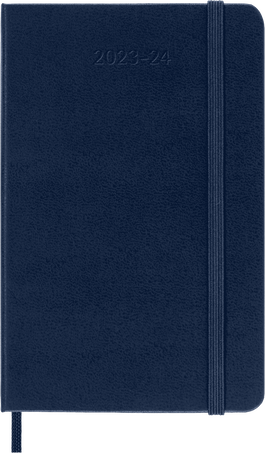 Moleskine Agenda Classic 2023/2024 PocketSettimanale, copertina rigida, 18 mesi, Blu Zaffiro