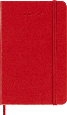 Moleskine Agenda Classic 2023/2024 PocketSettimanale, copertina rigida, 18 mesi, Rosso Scarlatto