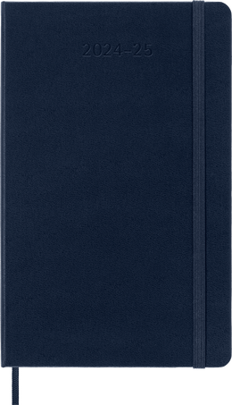 Moleskine Agenda Classic 2024/2025 LargeSettimanale, copertina rigida, 18 mesi, Blu Zaffiro