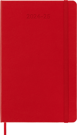 Moleskine Agenda Classic 2024/2025 LargeSettimanale, copertina rigida, 18 mesi, Rosso Scarlatto