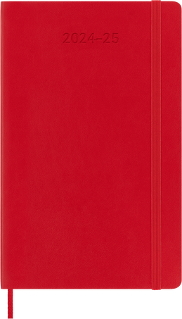 Moleskine Agenda Classic 2024/2025 LargeSettimanale, copertina morbida, 18 mesi, Rosso Scarlatto