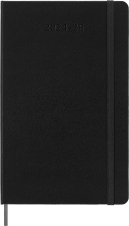 Moleskine Agenda Classic 2024/2025 LargeSettimanale Orizzontale, copertina rigida, 18 mesi, Nero