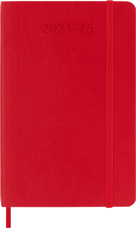 Moleskine Agenda Classic 2024/2025 PocketSettimanale, copertina morbida, 18 mesi, Rosso Scarlatto
