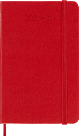 Moleskine Agenda Classic 2024/2025 PocketSettimanale, copertina rigida, 18 mesi, Rosso Scarlatto