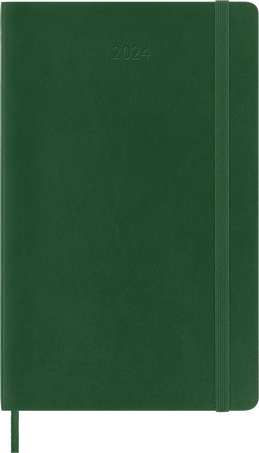 Moleskine Agenda Classic 2024 LargeGiornaliera, copertina morbida, 12 mesi, Verde Mirto