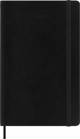 Moleskine Agenda Classic 2024 LargeSettimanale, copertina morbida, 12 mesi, Nero