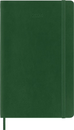 Moleskine Agenda Classic 2024 LargeSettimanale, copertina morbida, 12 mesi, Verde Mirto