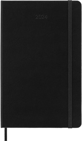 Moleskine Agenda Classic 2024 LargeSettimanale orizzontale, copertina rigida, 12 mesi, Nero