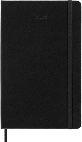 Moleskine Agenda Classic 2024 LargeSettimanale Verticale, copertina rigida, 12 mesi, Nero