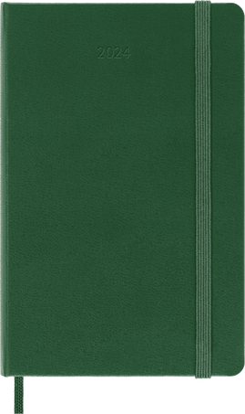 Moleskine Agenda Classic 2024 PocketGiornaliera, copertina rigida, 12 mesi, Verde Mirto