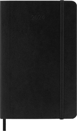 Moleskine Agenda Classic 2024 PocketSettimanale, copertina morbida, 12 mesi, Nero