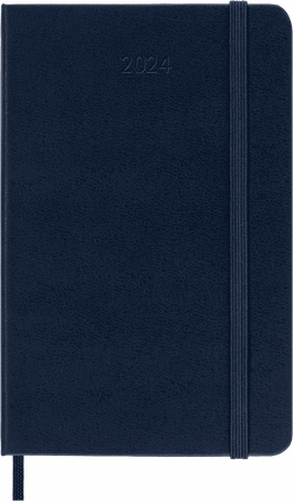 Moleskine Agenda Classic 2024 PocketSettimanale, copertina rigida, 12 mesi, Blu Zaffiro