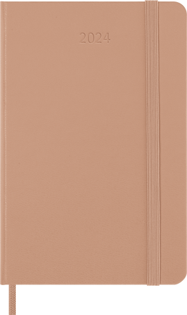 Moleskine Agenda Classic 2024 PocketSettimanale, copertina rigida, 12 mesi, Marrone Sabbia