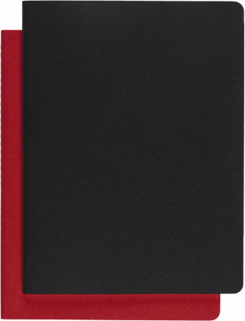 Moleskine Cahier SubjectSet da 2 quaderni, Nero/Rosso Cranberry