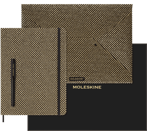 Moleskine Cofanetto da collezione ShineAgenda senza date, Busta, Penna stilografica Kaweco, Oro