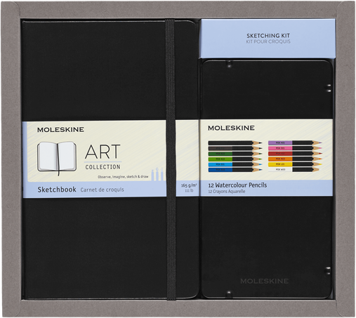 Moleskine Kit per schizzi e kit per colorareCollezione Art, Sketching Kit Matite colorate