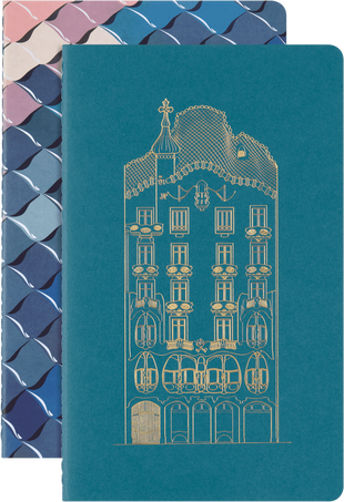 Moleskine Quaderni Cahier Journal Casa Batlló in edizione personalizzataSet da 2, large, pagine bianche