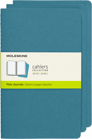 Moleskine Quaderni CahierSet da 3 quaderni, Blu Brillante