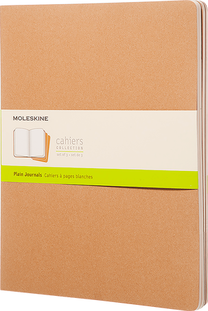 Moleskine Quaderni CahierSet da 3 quaderni, Marrone Kraft