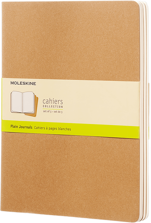 Moleskine Quaderni CahierSet da 3 quaderni, Marrone Kraft