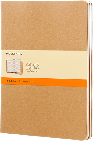 Moleskine Quaderni CahierSet da 3 quaderni, Marrone Kraft