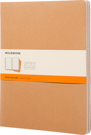 Moleskine Quaderni CahierSet da 3 quaderni, Marrone Kraft