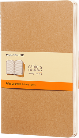 Moleskine Quaderni CahierSet da 3 quaderni, Marrone Kraft