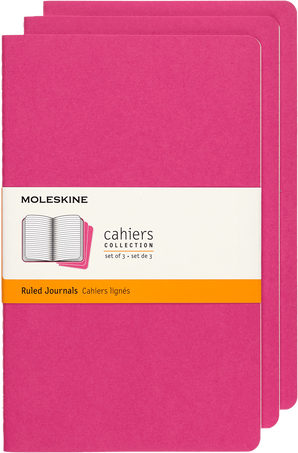 Moleskine Quaderni CahierSet da 3 quaderni, Rosa Cinetico