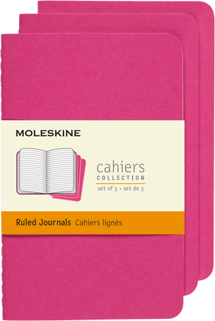 Moleskine Quaderni CahierSet da 3 quaderni, Rosa Cinetico