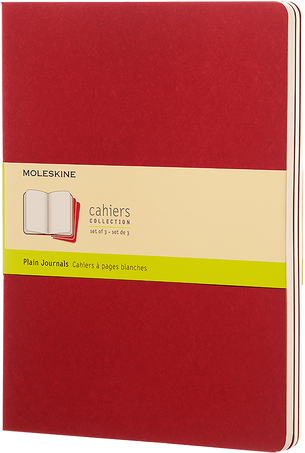 Moleskine Quaderni CahierSet da 3 quaderni, Rosso Mirtollo