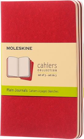 Moleskine Quaderni CahierSet da 3 quaderni, Rosso Mirtollo