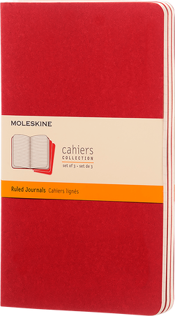 Moleskine Quaderni CahierSet da 3 quaderni, Rosso Mirtollo