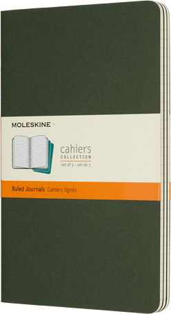 Moleskine Quaderni CahierSet da 3 quaderni, Verde Mirto