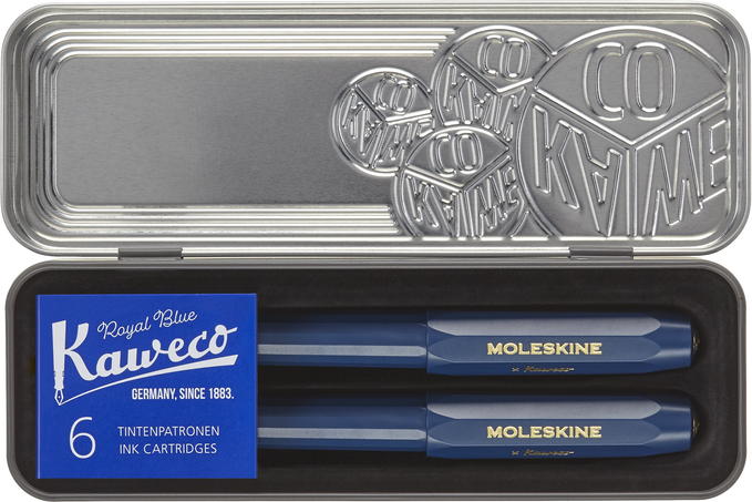 Moleskine Set penna stilografica e penna a sferaMoleskine x Kaweco, Blu Zaffiro