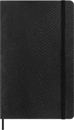 Moleskine Taccuino Precious & EthicalCopertina morbida vegana, effetto pitone, a righe, Nero