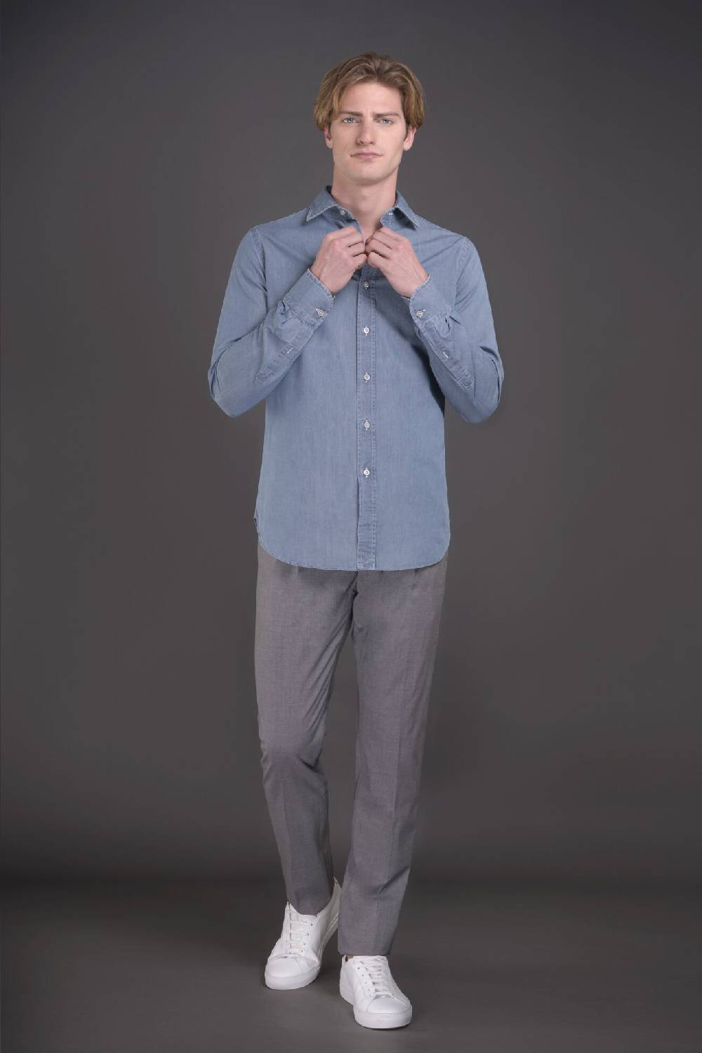 Moorer Camicie HAROLD-65 LIGHT DENIM