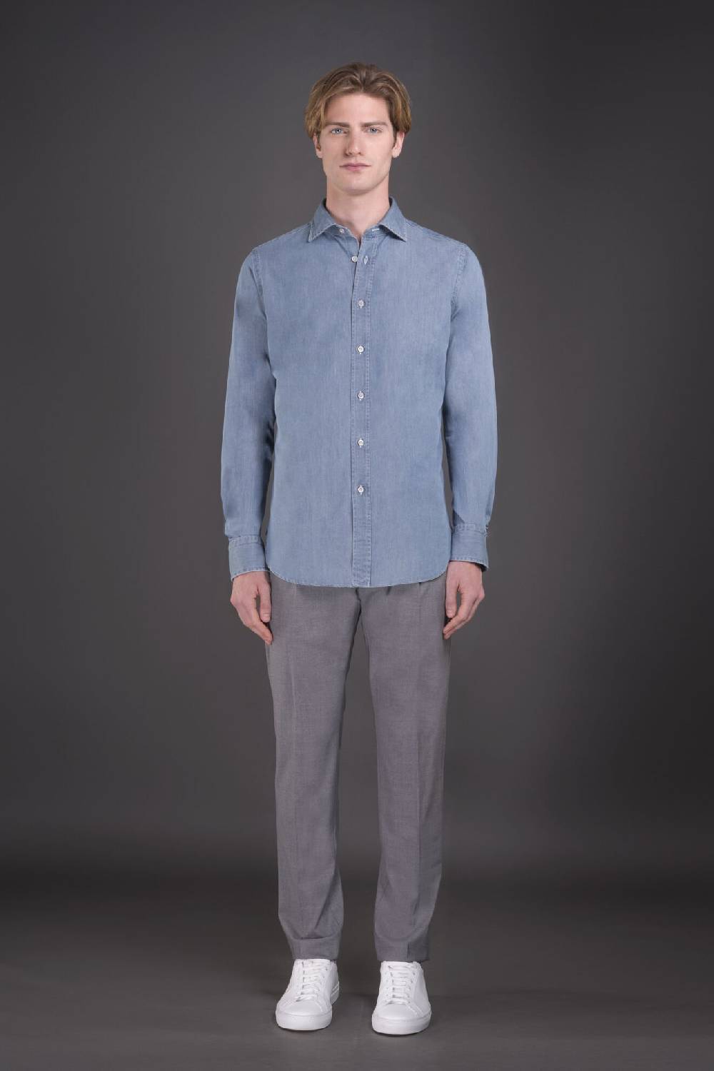 Moorer Camicie HAROLD-65 LIGHT DENIM