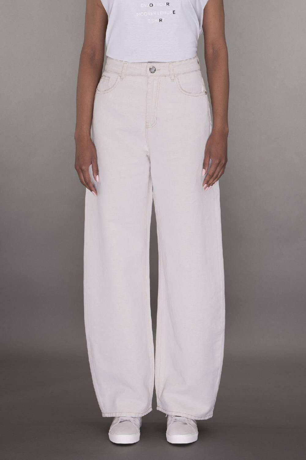 Moorer Pantaloni BLANCHE-25 ECRU