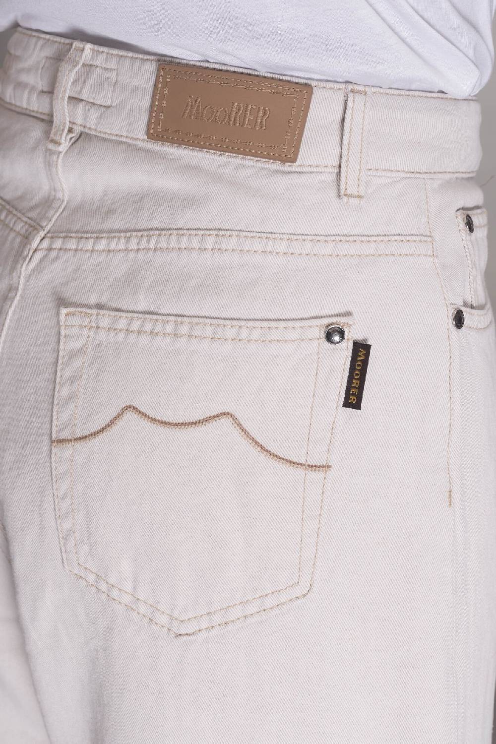 Moorer Pantaloni BLANCHE-25 ECRU