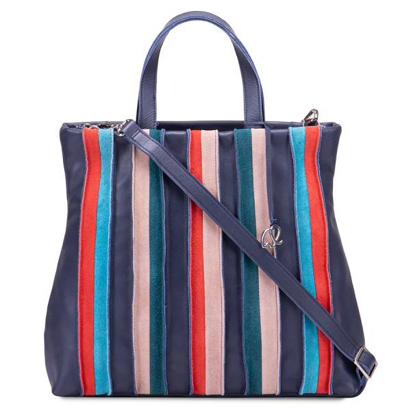 Mywalit Borsa Shopper Laguna in pelle e camoscio Blu