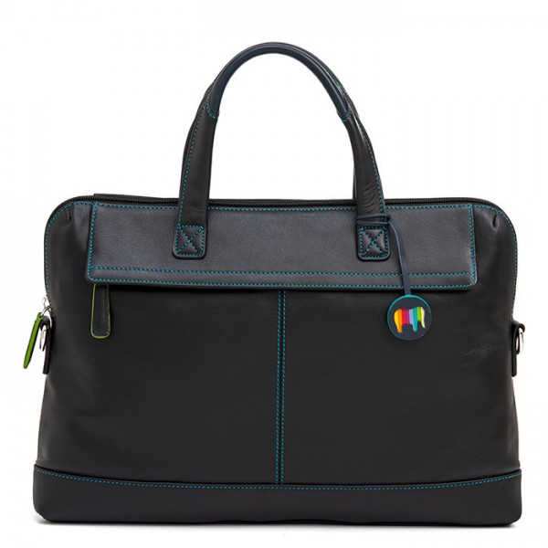 Mywalit Borsa sottile da Lavoro in pelle Black Pace